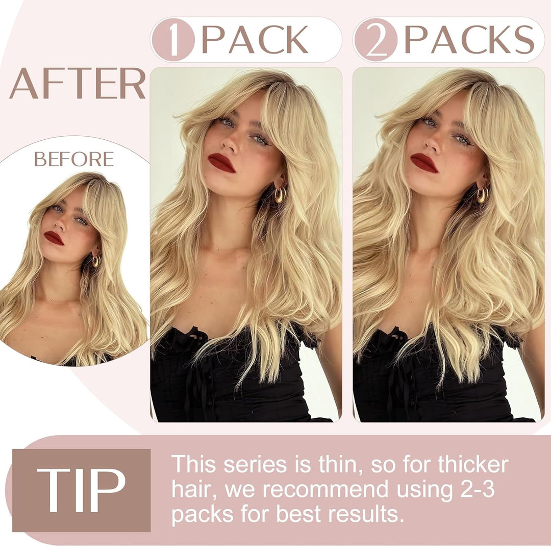 SEGO Clip in Extensions Echthaar 1 Tresse Haarverlängerungen Remy 7A ein Teilig Set 5 Klips Haarteil