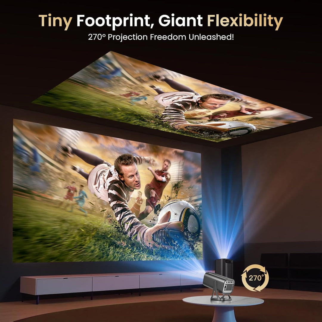 Mini Beamer 4k 1080P Unterstützung Projektor Klein 22000L mit WiFi 6 Bluetooth 5.4 Heimkino Smart Be