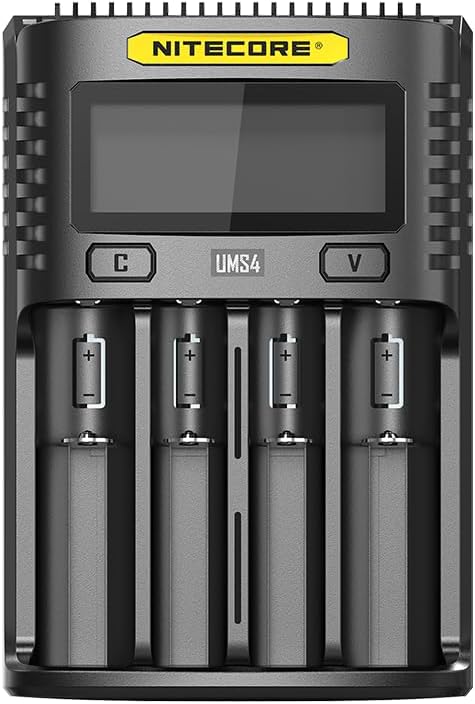 Nitecore Universal Ladegerät UMS4 3000 mA USB Erwachsene Unisex schwarz L 159 x B 107 x H 41