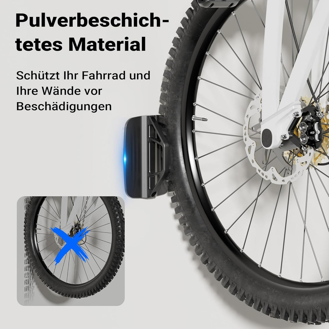 Wiltec Fahrrad Wandhalterung 11,8 x 30,7-34 x 43,8-62,5 cm bis 35 kg, Fahrradhalterung universell, f