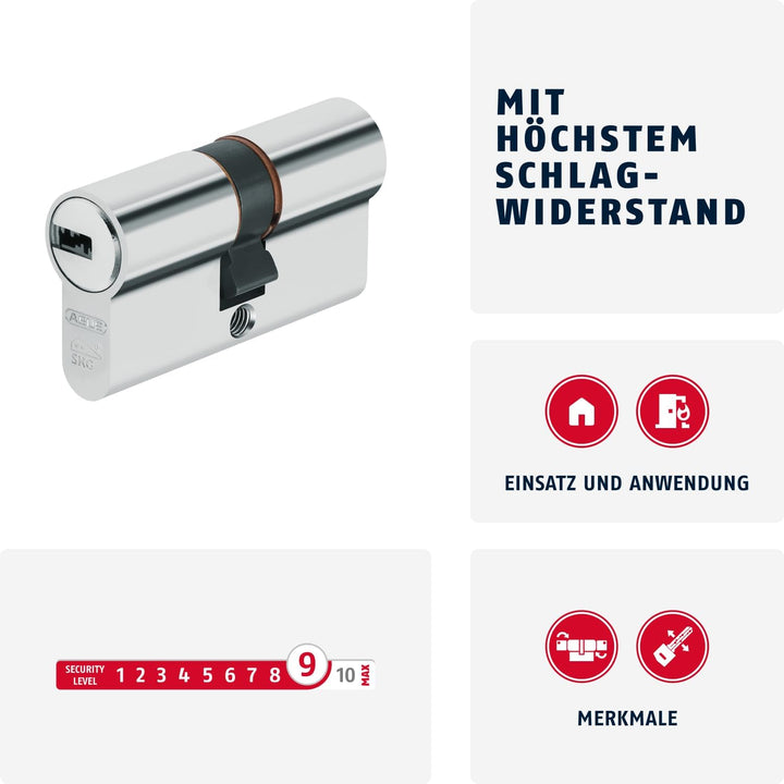 ABUS Profilzylinder XP20SN 30/50 inklusive Sicherungskarte & 3 Schlüsseln, 73719, 30/50