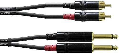 CORDIAL Kabel audio doppelt jack mono/Rca 3 m Kabel AUDIO Essentials Jack Noir Single, Noir Single
