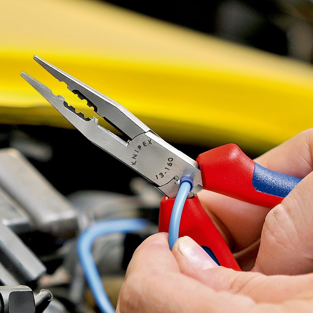 Knipex Verdrahtungszange schwarz atramentiert, mit Mehrkomponenten-Hüllen 160 mm 13 02 160, zange