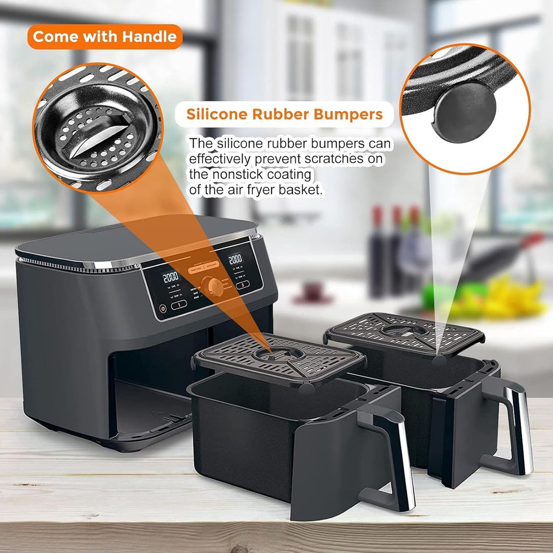 Air Fryer Grillpfanne für Ninja Air Fritteusen, 2 Packungen Ersatz Air Fryer Crisper Plate Grillplat