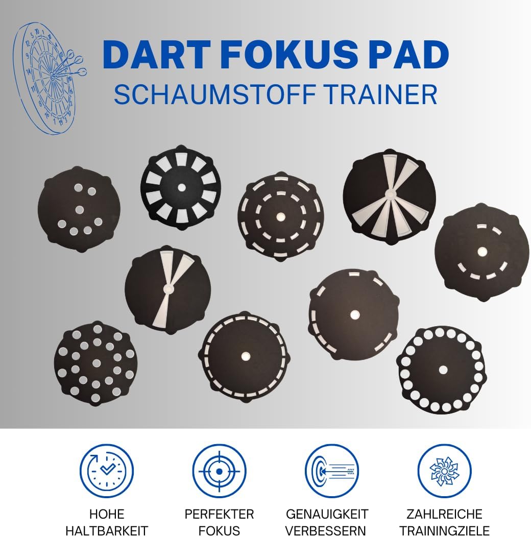 10er Set Target Foam Dart Trainer - Präzisionstraining Pad - Dartscheibe aus Schaumstoff - Dart Zube