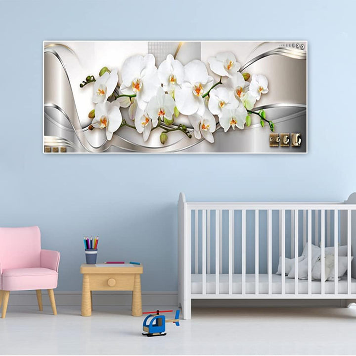 Diamantmalerei, Orchideen, grosse Bilder, 110 x 50 cm (innen 104 x 44 cm), Zahlenmalen, Orchideen, M