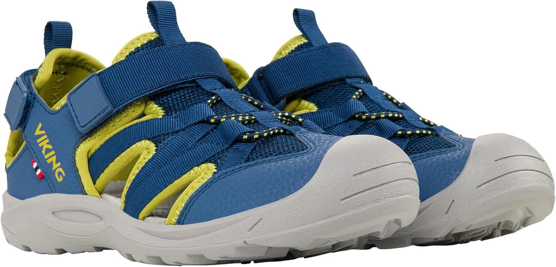 Viking Unisex Kinder Adventure Jr Sandal 30 EU Weit Blue Khaki, 30 EU Weit Blue Khaki