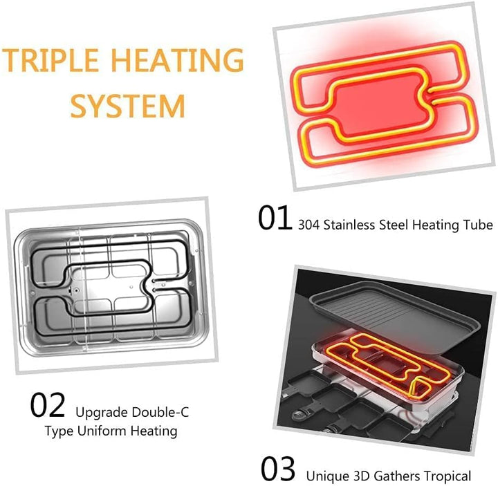 Raclette Grill 8 Personen Grillplatte Antihaftbeschichtet, Raclette mit 8 Mini Raclette Pfännchen &