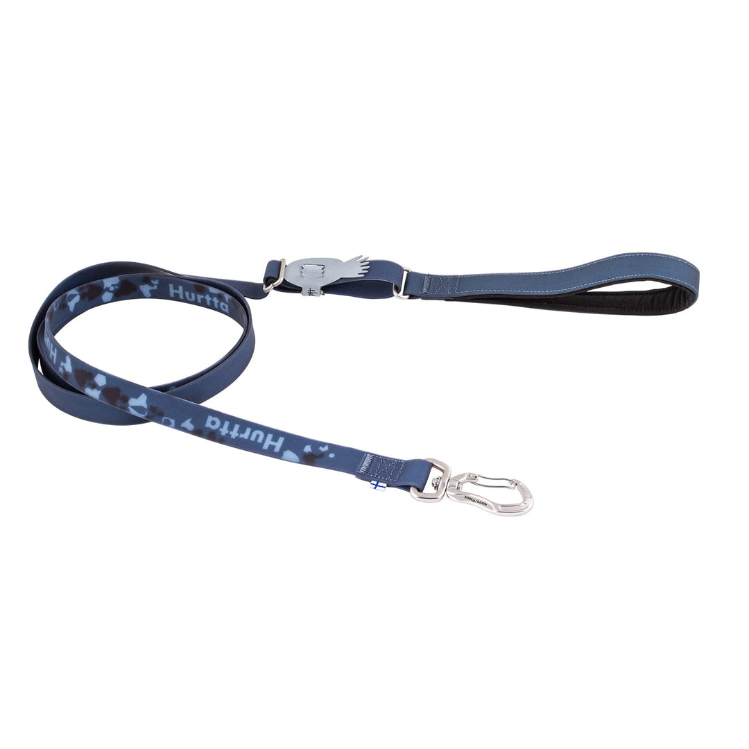 Hurtta Mudventure Leine für Hunde, Schmutzabweisende Hundeleine, Verstellbar, Schwarz, 120-180cm*20m