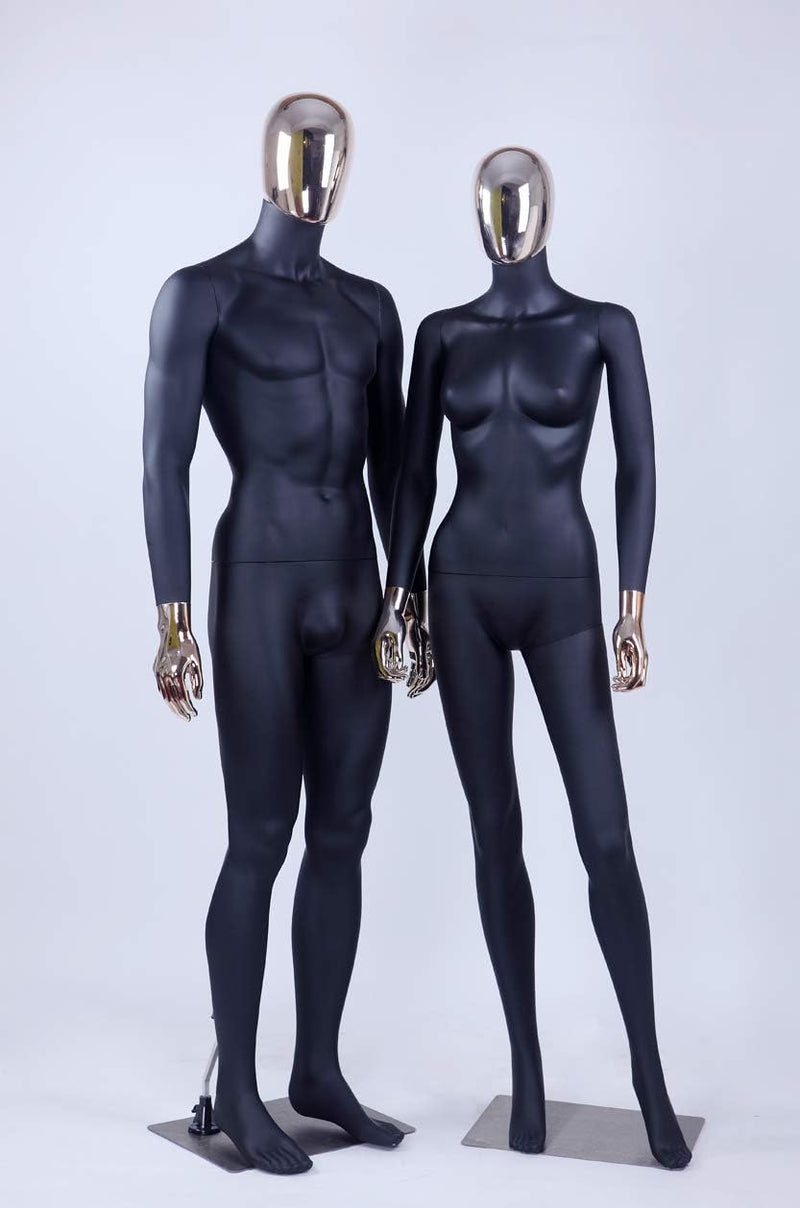 Eurohandisplay schöne abstrakte schwarz Matt lackierte Schaufensterpuppe DM1-8D Galvanik Kopf und Hä