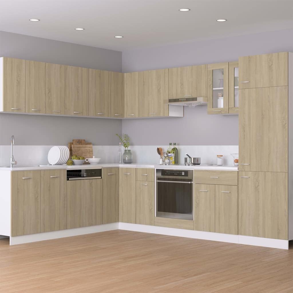 homiuse Schubunterschrank Sonoma-Eiche 30x46x81,5 cm Holz Kommode KüChenschrank Kommode Mit Schublad