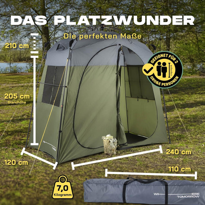 LUMALAND Premium Duschzelt | Toilettenzelt für Indoor &amp; Outdoor | Mobiles Umkleidezelt &amp; Lagerzelt |