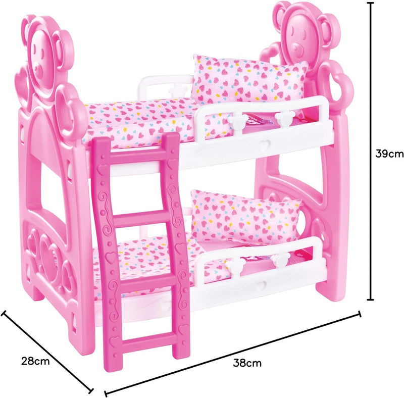 Simba 105560100 - New Born Baby Stockbett, Puppenbett mit 2 Kissen und Decke für alle 30cm Puppen, 3