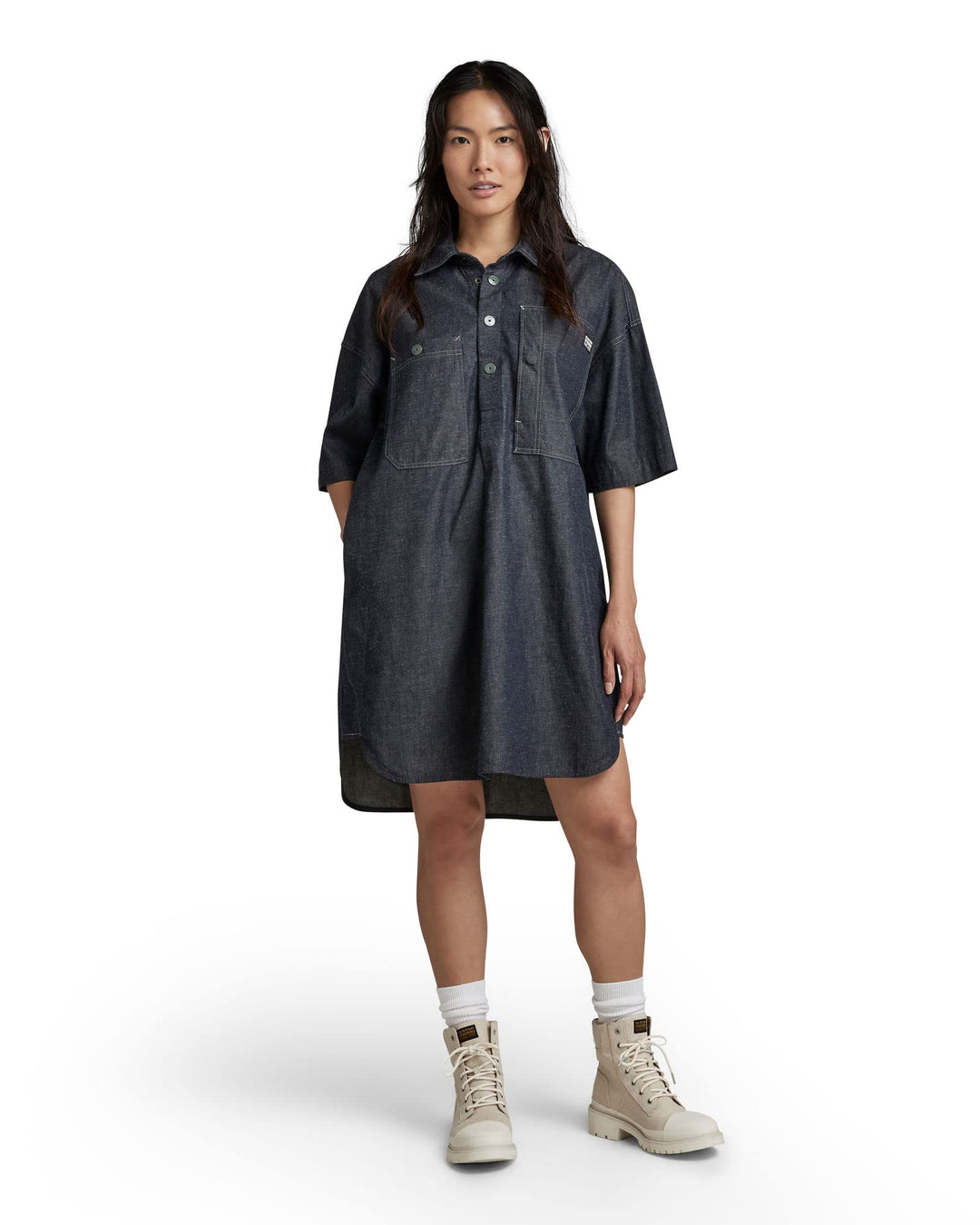 G-STAR RAW Damen Denim Shirt Kleid Dresses XS Blau (Stay Raw Denim D22987-d306-d926), XS Blau (Stay