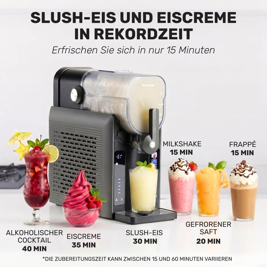 Taurus Ice Flow 2600 Slushy-Maschine | Fassungsvermögen | 6 Programme für eiskalte Getränke und Slus