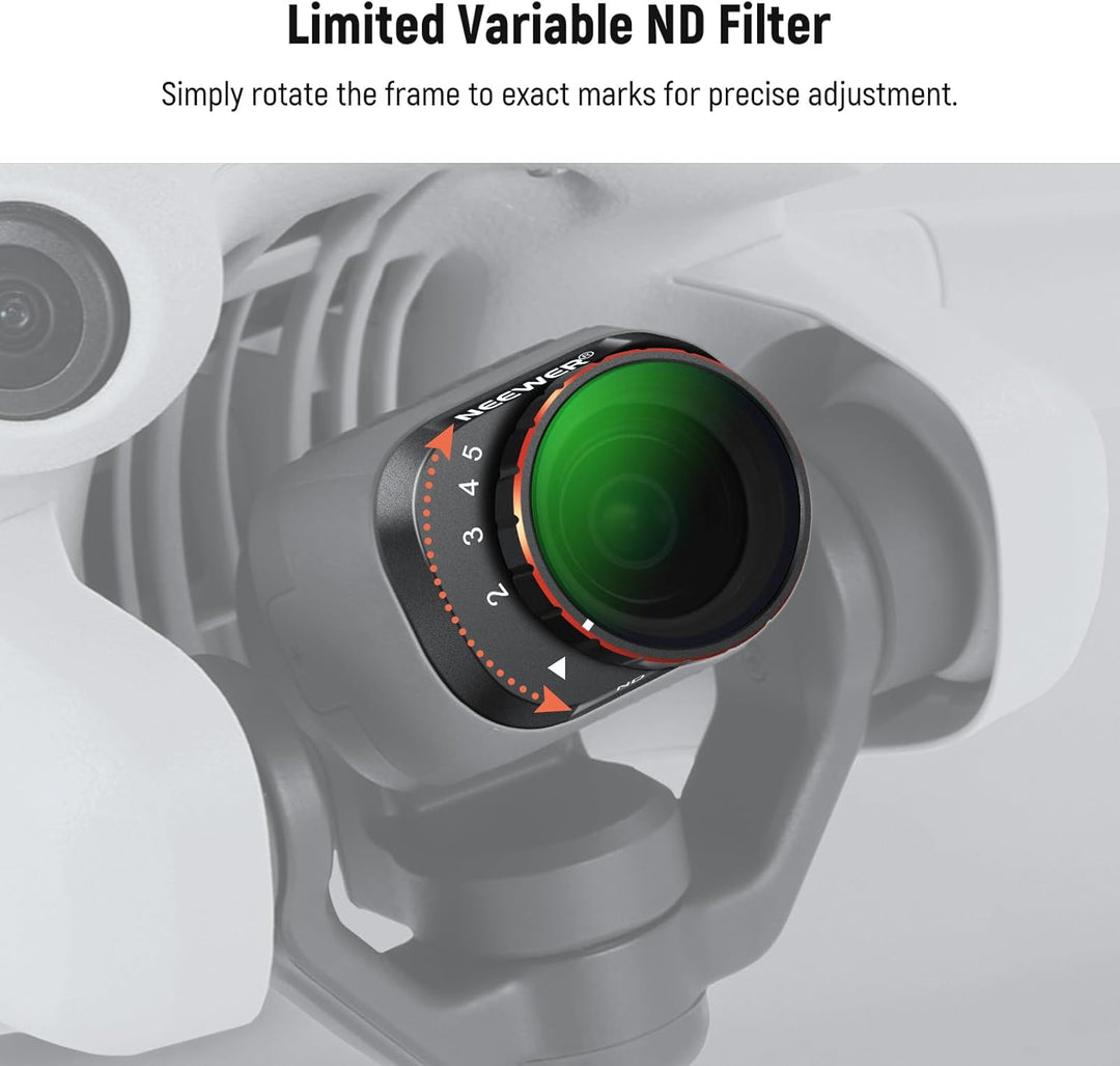NEEWER Variabler ND Filter, kompatibel mit DJI Mini 4 Pro, ND2-32 1-5 Stop, Snap On, mehrfach beschi