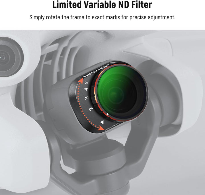 NEEWER Variabler ND Filter, kompatibel mit DJI Mini 4 Pro, ND2-32 1-5 Stop, Snap On, mehrfach beschi