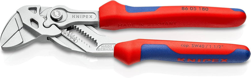 KNIPEX Zangenschlüssel, Multi-Schraubenschlüssel, Chrom-Vanadium, Rostschutz verchromt, 180 mm, 86 0