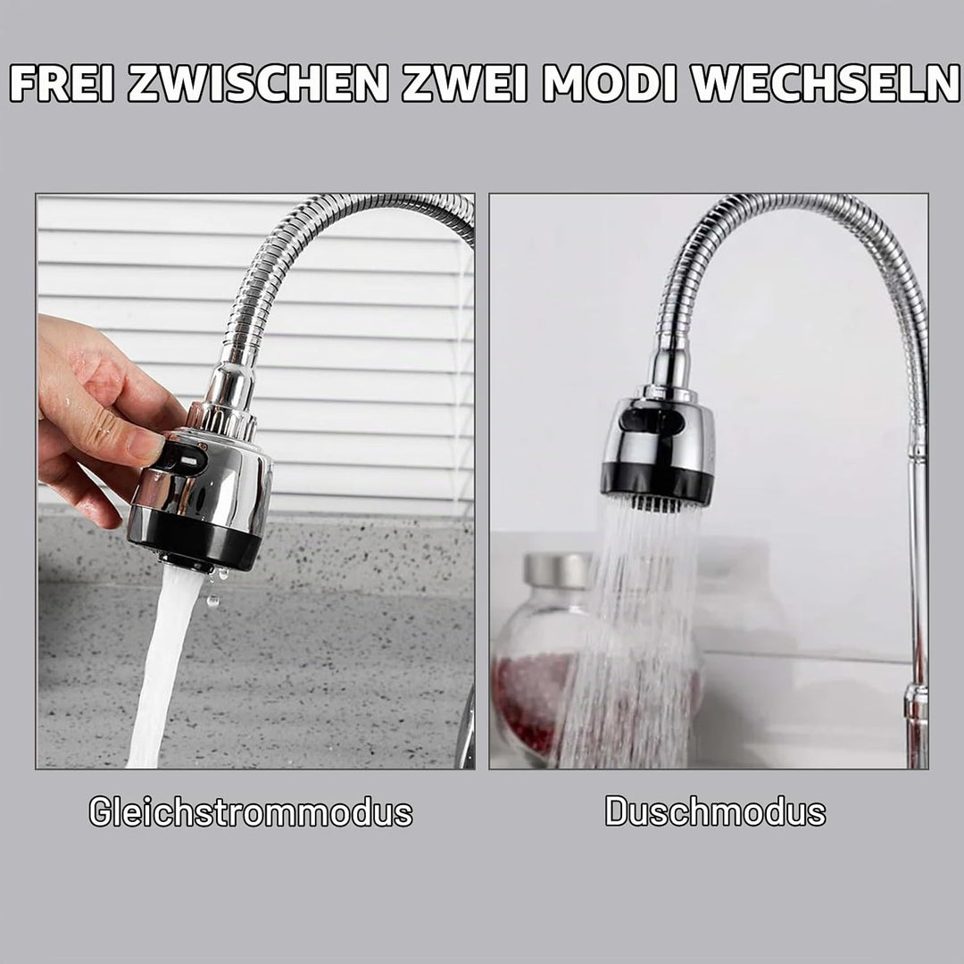 Edelstahl Wasserhahn Küche Wandmontage, 360° Drehbar Küchenarmatur Kaltwasserhahn Wandmontage Spülti