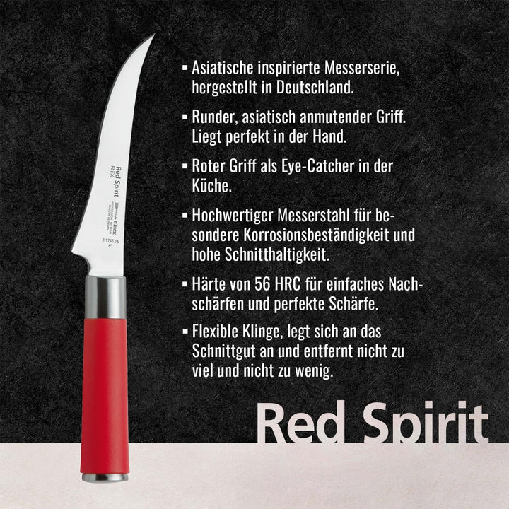 F. DICK Ausbeinmesser, Red Spirit (Messer mit Klinge 15 cm, X55CrMo14 Stahl, nichtrostend, 56° HRC)
