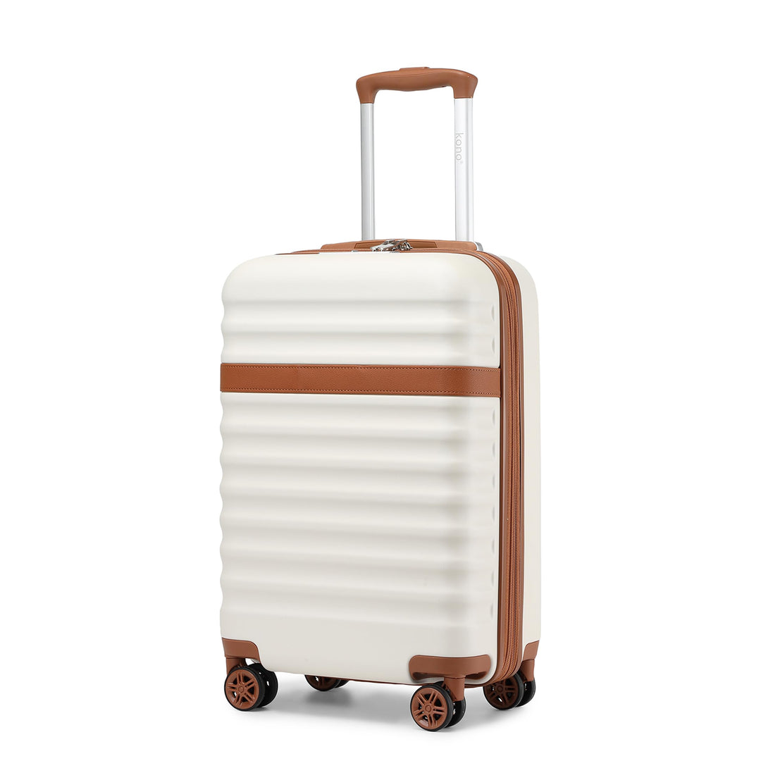 KONO Koffer Trolley Handgepäck Koffer Reisekoffer von ABS+PC Hartschalenkoffer mit 4 Rollen TSA Schl
