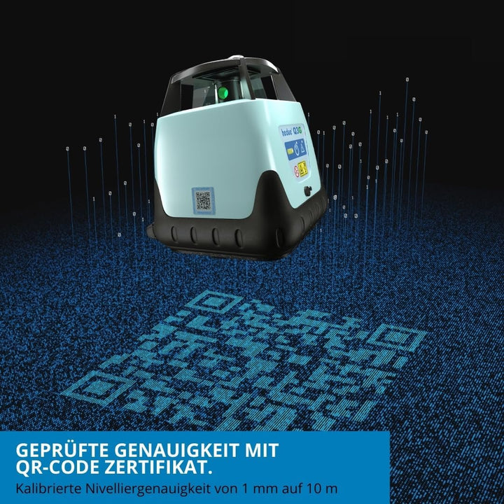 hedue® Q3G Rotationslaser selbstnivellierend, grüner Laserstrahl - Nivelliergerät mit zwei Laserklas