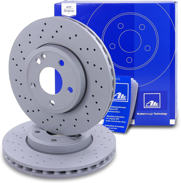 ATE Bremsenset Vorderachse inkl. Bremsscheiben vorne Ø 295 mm belüftet gelocht und Bremsbeläge vorne