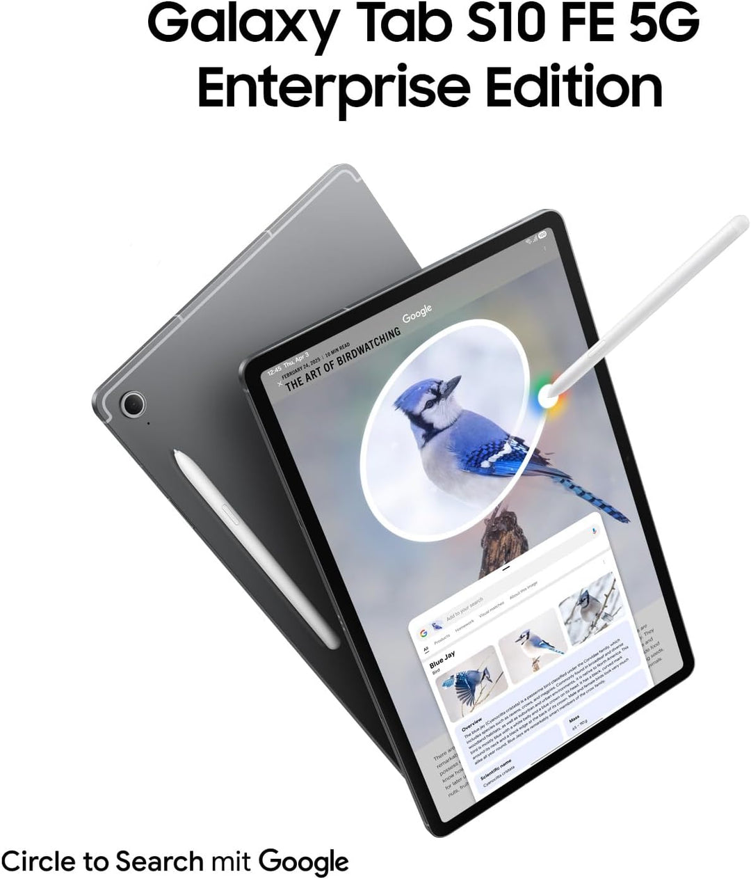 Samsung Galaxy Tab S10 FE 5G Enterprise Edition, AI-Tablet, Android Tablet, 128 GB, 8 GB RAM, 10,9"