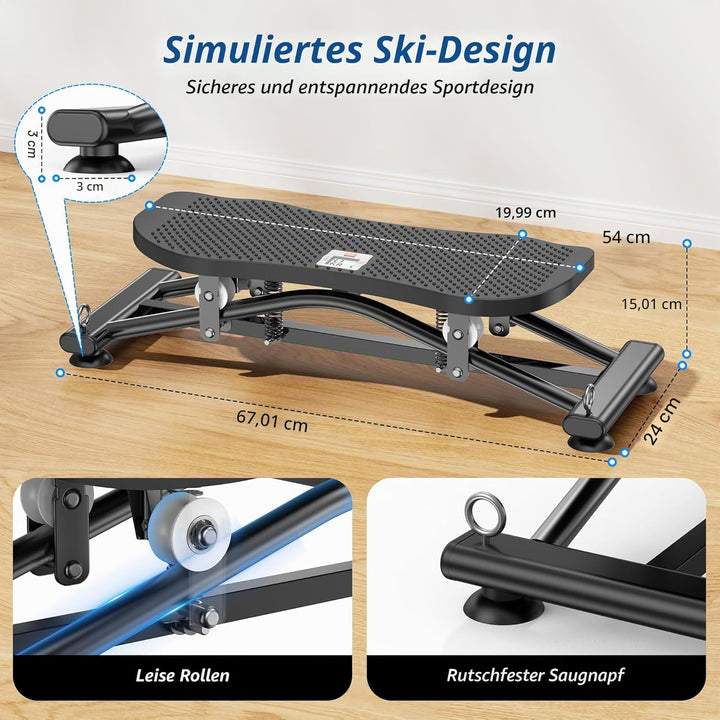 Balance Trainer Simulierte Skimaschine Widerstandsbasiertes Home Fitnessgerät Swing Stepper & Sidest