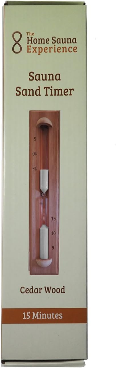 Home Sauna Experience Hse Deluxe Cedar Wand- Rotating Sauna Sand Timer 15 Minuten Weiss 15 Minutes W