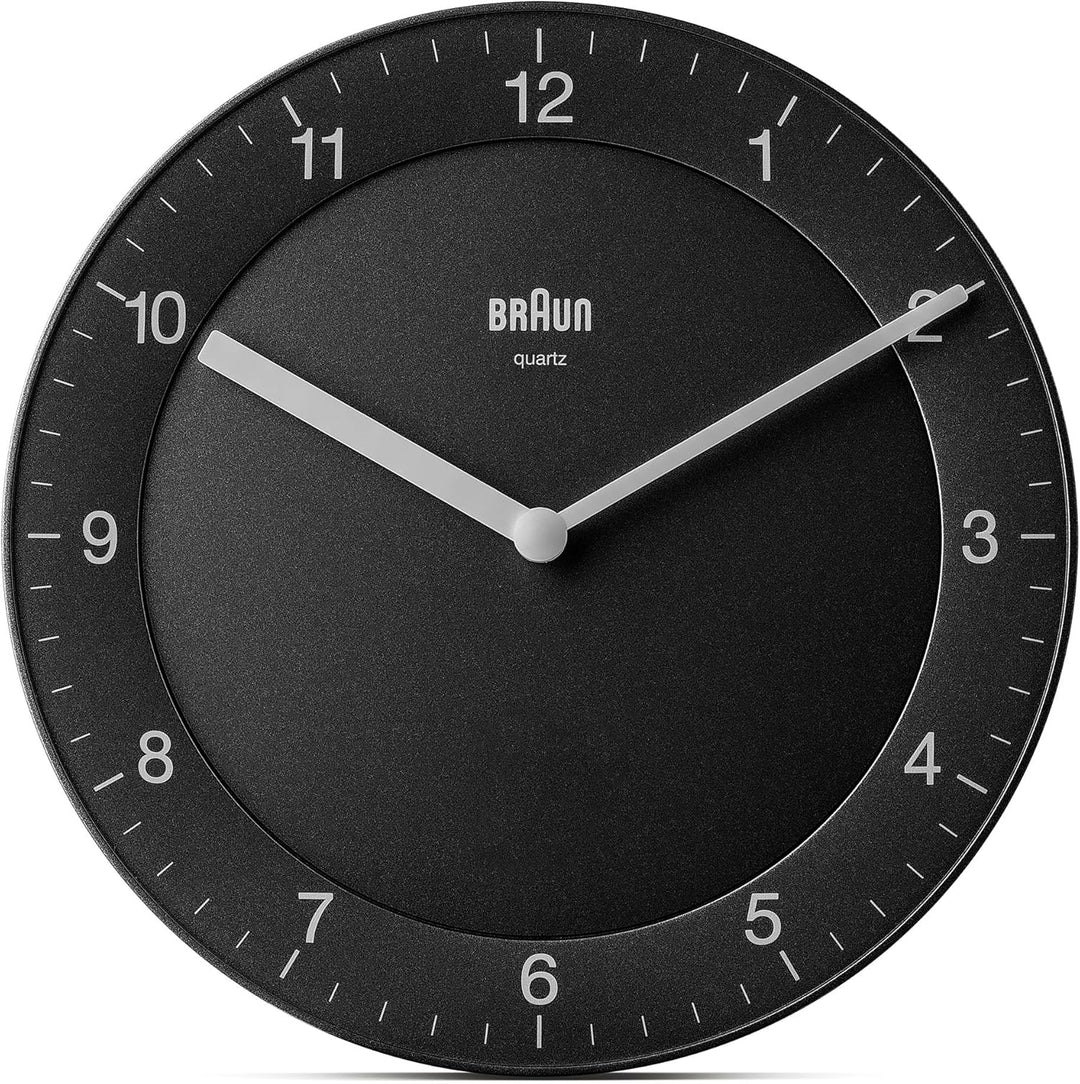 Braun Klassische analoge Wanduhr mit ruhigem Quarzuhrwerk, leicht lesbarem Zifferblatt mit 20 cm Dur