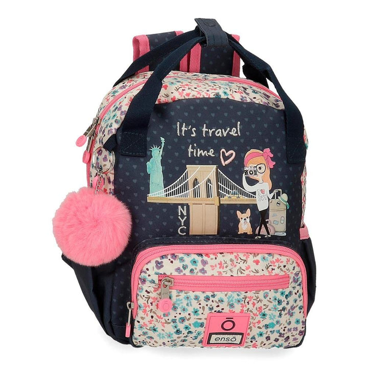 Enso Travel Time Kleiner Rucksack, Blau, 23 x 28 x 10 cm, Polyester, 6,44 l, Kleiner Rucksack