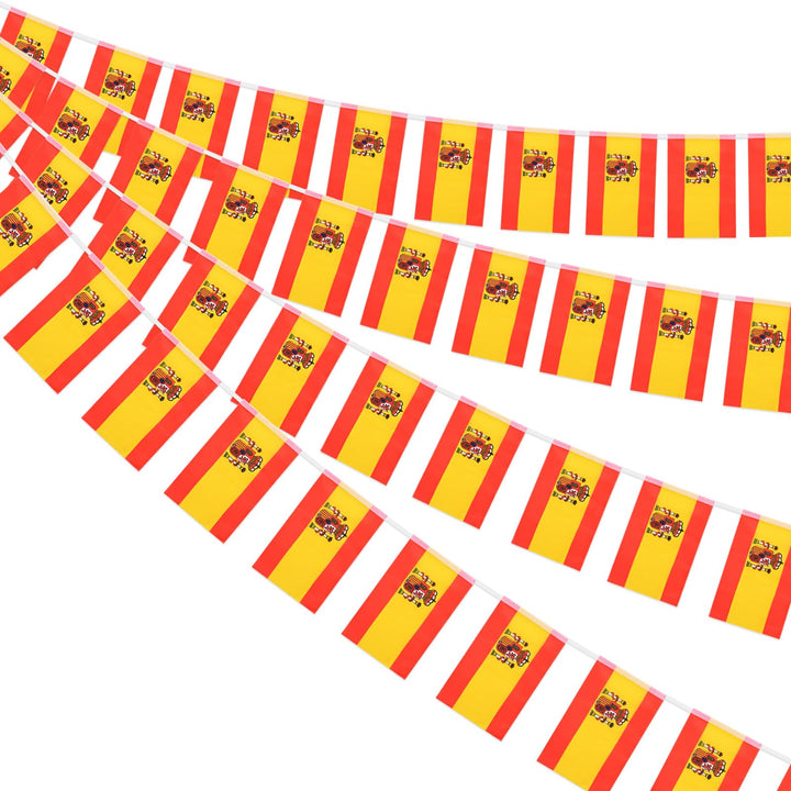 AhfuLife Spanien Wimpelkette Fahnenkette Flaggenkette, 4 Stück 30 Flaggen 14 x 21cm –10m Beidseitig