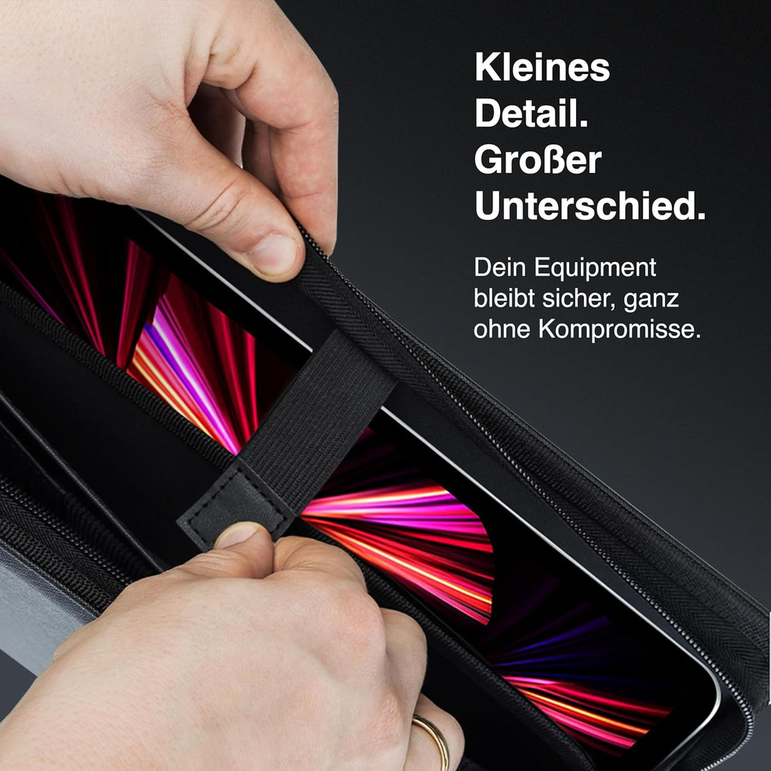 Vebon® Schreibmappe A4 gross Rom I Doppel Reissverschluss + Klemmbrett I Konferenzmappe + Laptoptasc