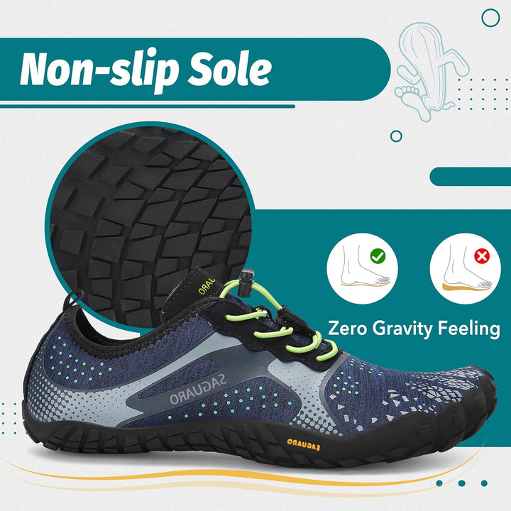 SAGUARO Unisex Barfussschuhe Outdoor Zehenschuhe mit Breite Zehenbox & Zero-Drop Sohle Gr.36-48 39 E