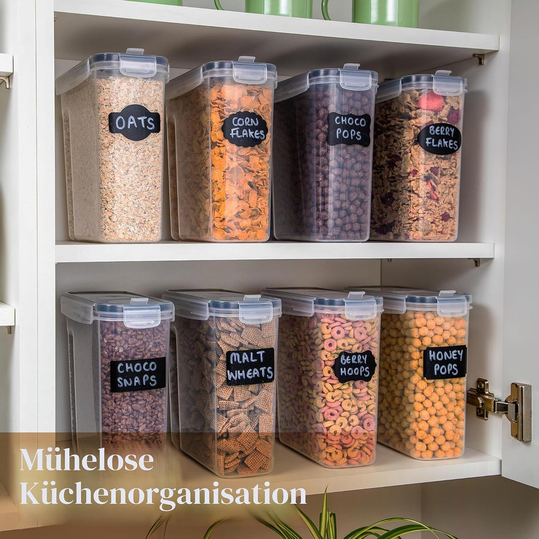 Müsli Vorratsdosen,4 Stück Set Kunststoff Frischhaltedosen,Praktischer Müslispender,Lebensmittelqual