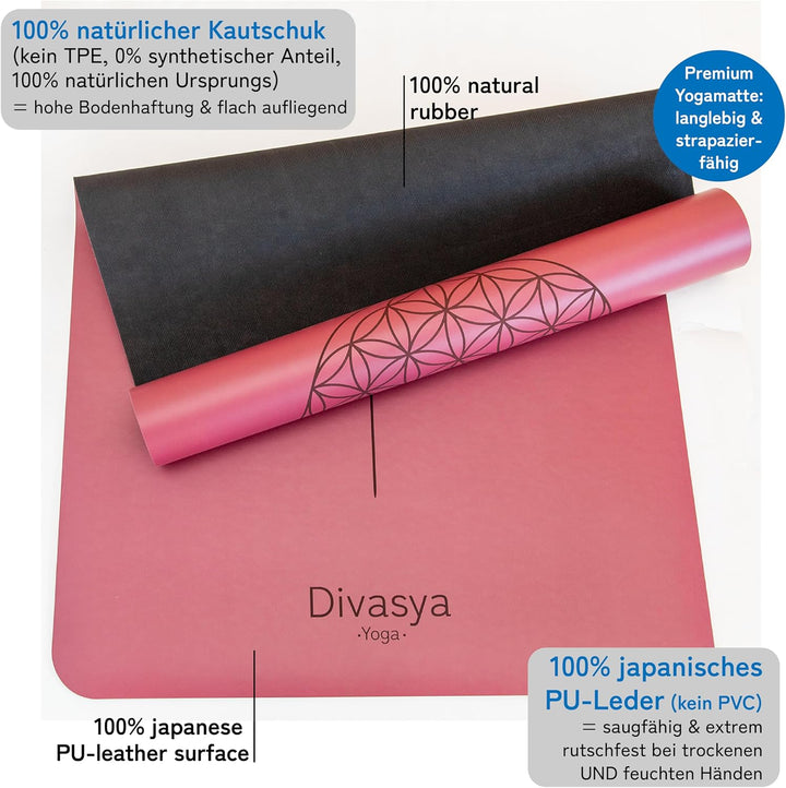 Premium Yogamatte rutschfest: Naturkautschuk rutschfest & japanische professional grip Oberfläche |