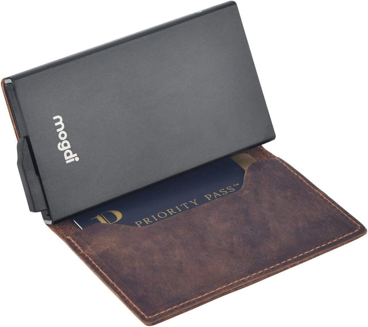 Premium Herren Portmonee RFID Schutz Kartenetui Business Geldbörse feinstes A++ Echtleder mogdi Nano