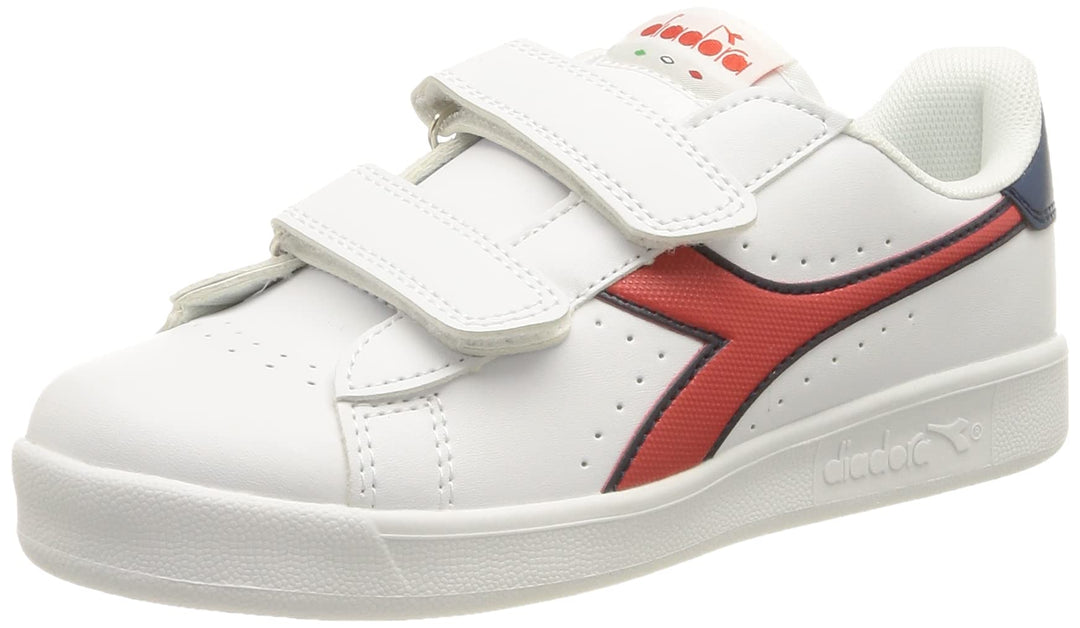 Diadora Unisex Kinder Game P PsGymnastikschuh 29 EU Weiss Rot, 29 EU Weiss Rot