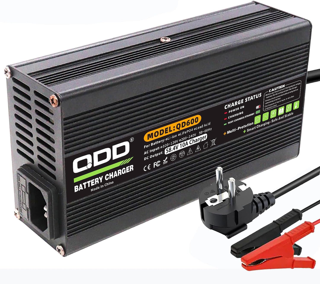QDD 58,4 V 10 A Ladegerät 48 V LiFePO4 Batterieladegerät für 16S 48 V LiFePO4 Batteriepack Smart Cha