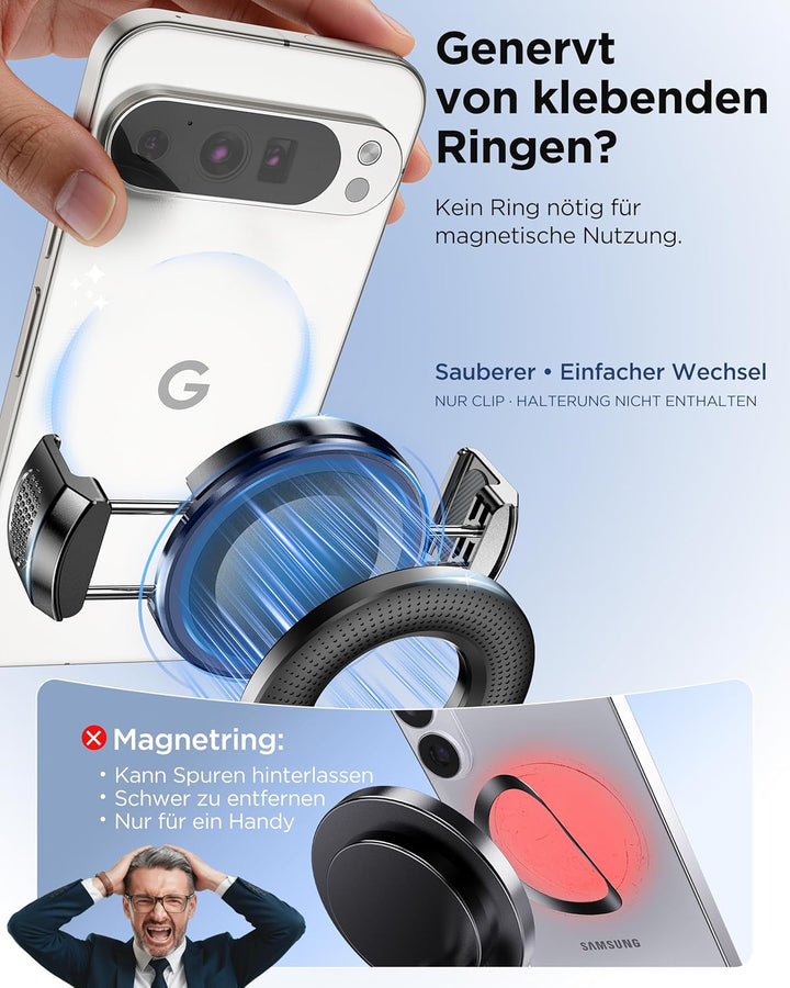 MSXTTLY Kfz-Handyhalterungsclip – Magnetclip VMag-GC 2026 Für Magnetische Kfz-Halterungen, Kein Magn