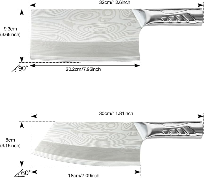 Messer set,2 Stücke Hackmesser, Küchenmesser,scharfes Profi-Universalmesser zur Verarbeitung von Gem