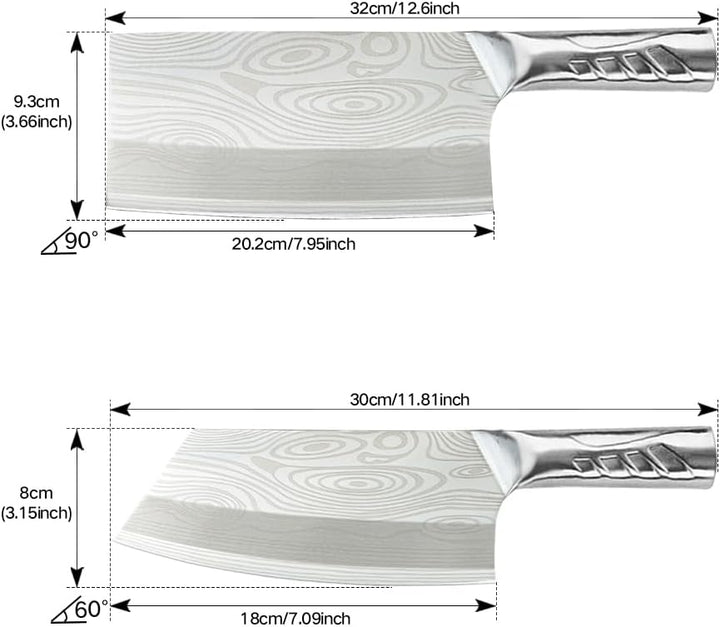 Messer set,2 Stücke Hackmesser, Küchenmesser,scharfes Profi-Universalmesser zur Verarbeitung von Gem