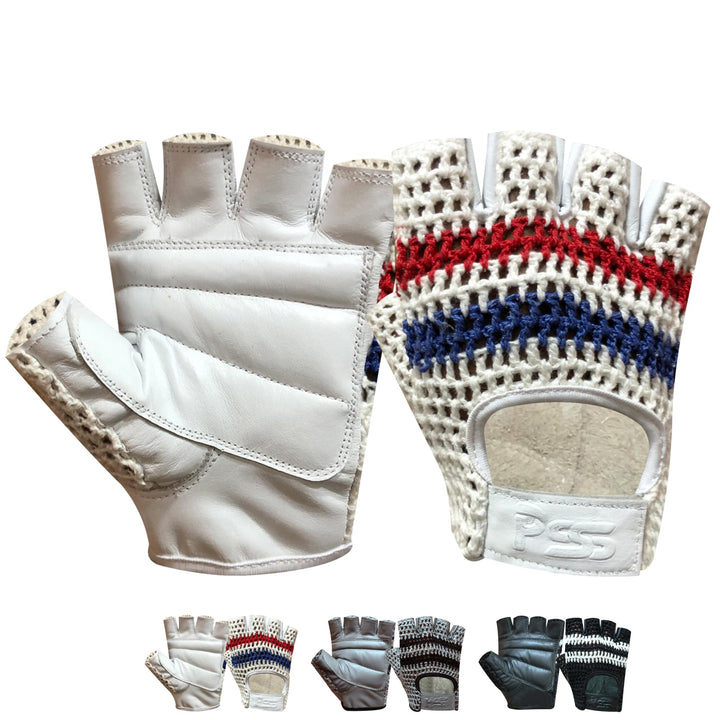 PSS Fingerlose Halbfinger Gepolstert Leder Netz Handschuhe Herren Manner Muskeltraining Bodybuilding