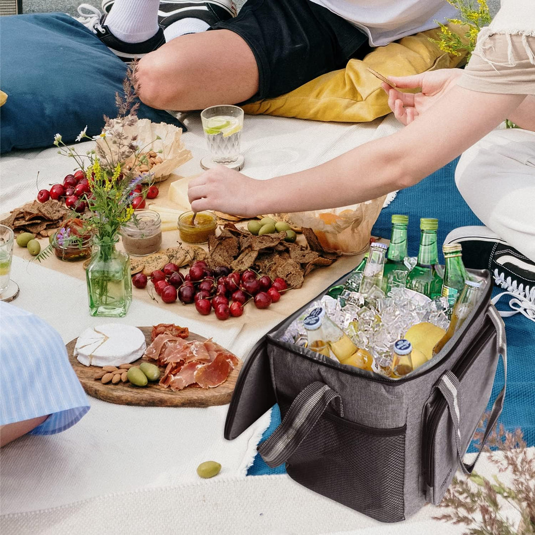 Kühltasche 15L, Kühltasche Klein Faltbar, Lunchtasche Herren Damen, Thermotasche für Büro Camping Pi