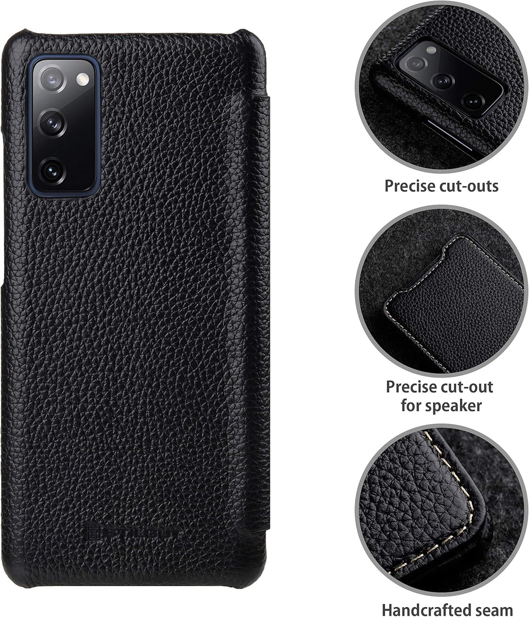 STILGUT Book Case kompatibel mit Samsung Galaxy S20 FE Hülle aus Leder zum Klappen, Klapphülle, Hand