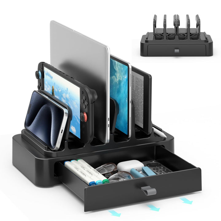 KDD Vertikaler Laptop Ständer mit Schublade – 7 in 1 Laptop Stand & Platzsparende MacBook Ständer mi