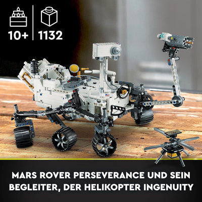 LEGO Technic NASA Mars-Rover Perserverance Weltraum Spielzeug Set mit AR-App & Icons Mini Pflanzen,