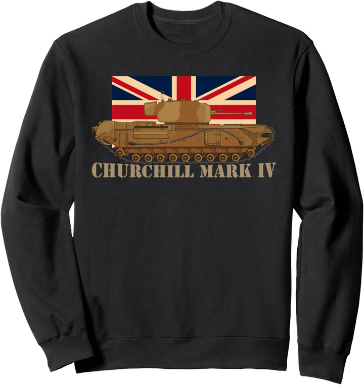 Churchill Mark IV Infanteriepanzer WW2 Britische Flagge Sweatshirt