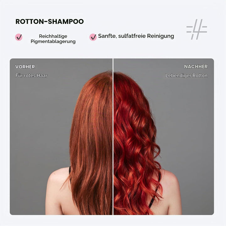 FOUR REASONS Farbmasken-Shampoo – Sulfatfreies, tonisierendes rotes Shampoo für rotes Haar – Farbabl